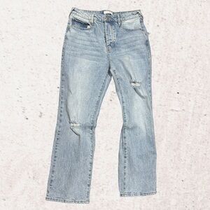Women's Straight Leg Jeans - Light Blue